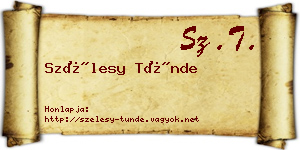 Szélesy Tünde névjegykártya